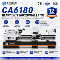 Torno Horizontal de Servicio Pesado CA6180, Torno Convencional para Mecanizado de Ejes, Tubos, Rodillos y Bridas