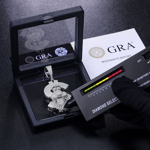 Diseño Original Hip Hop, Joyería para Hombre de Plata de Ley 925, Colgante con Letra de Dibujos Animados en Moissanita de Laboratorio, Pasa la Prueba del Diamante - Product Image 5