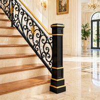 Barandilla de Escalera Moderna de Hierro Forjado, Pasamanos Decorativo para Escaleras, Balaustrada de Hierro Forjado Personalizada para Uso en Interiores y Exteriores