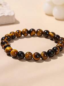 Venta al por mayor Natural Tiger Eye Stone Bracelet Healing Crystal Gemstone Jewelry en venta de Aameena Agate - Product Image 5
