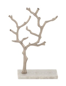 Metal <b>Tree</b> Jewelry <b>Stand</b> with Marble Base for Necklaces and Earrings - Product Image 4