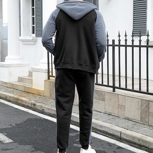 ชุดเซ็ตเสื้อฮู้ดดี้และกางเกงวอร์มสตรีทแวร์แบบสั่งทำพิเศษสำหรับผู้ชาย ไซส์พลัส ผ้าฟลีซคอตตอน 100% หนา 400 GSM  ไม่มีลาย - Product Image 4