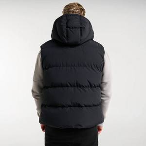 Veste d'hiver rembourrée à capuche noire pour homme, coupe standard, coupe-vent, streetwear, logo personnalisé sur le devant, tissu 400g - Product Image 2