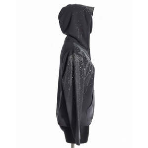 Sweat-shirts à strass 100% coton molletonné, imperméables, coupe-vent, coupe oversize à épaules tombantes, hiver, 410g/m² - Product Image 3