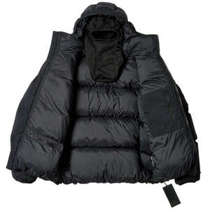 Parka Larga Impermeable de Lona para Hombre con Capucha, Negra, Casual, con Bolsillos Delanteros, Cierre de Cremallera con Logotipo, Forma de Calabaza, de Poliéster - Product Image 4