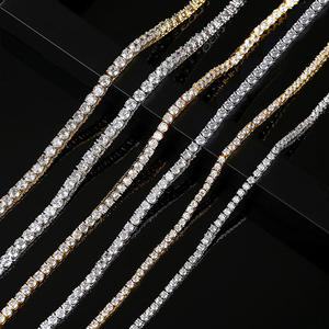 Layered Moissanite Three Piece <b>Stack</b> <b>Bracelet</b> Casual Everyday Gold Plated Hiphop Style Gift for Unisex - Product Image 3