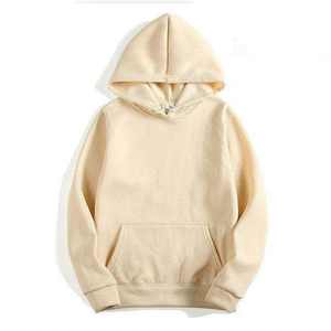 Sweat à capuche en molleton 100 % coton pour homme, coupe classique, respirant, avec poche avant personnalisable, 340 grammes, tricoté - Product Image 1