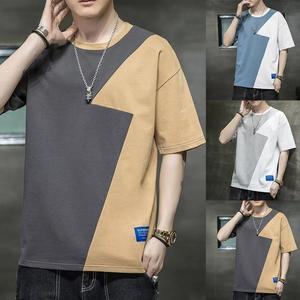 Camisetas de Manga Corta para Hombre, 100% Algodón, Diseño con Paneles, Transpirables, Ecológicas, Corte Holgado - Product Image 6