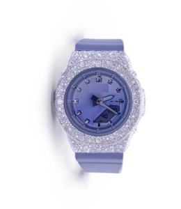 Reloj de Lujo para Mujer, Analógico-Digital, Cristal, Resistente al Agua 10 Bar, Correa Lavanda con Efecto Bruma Púrpura, Bisel con Diamantes Esmerilados, 42mm, Acero Inoxidable - Product Image 1