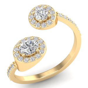REYES Wholesale Price 14K Solid Gold Round Cut 0.81Ct Moissanite <b>Adjustable</b> <b>Ring</b> For Women Luxury Engagement Gift Jewelry - Product Image 6