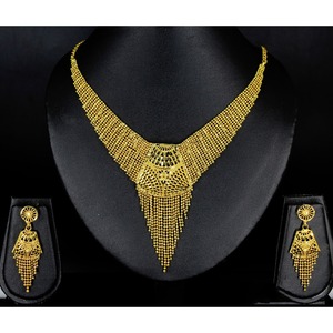 Ecklace-Conjunto de joyería de Latón chapado en oro puro, collar de alta calidad con diseño de los UAE Dubai - Product Image 6