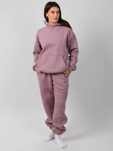 Custom Made Winter Tracksuits <b>Mens</b> 100% Cotton Fleece Pullover Hoodies And Sweatpants Set - Product Image 3