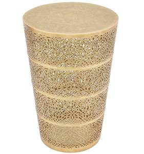 Table d'appoint décorative en métal avec un motif artistique unique, améliorant l'ambiance de la zone de séjour avec une touche raffinée - Product Image 1