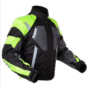 Veste de course et de tourisme unisexe grande taille en Spandex/Nylon imperméable, respirante, noire fluo, pour hiver et été, avec doublure coupe-vent et protections. - Product Image 1