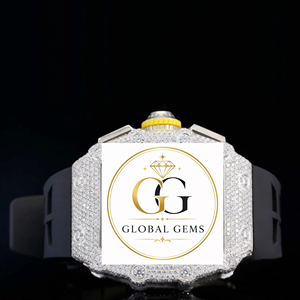 Indian Supplier Moissanite Diamond <b>Automatic</b> Watch Fully Studded Square for Men Available at Export Price - Product Image 6
