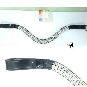 En gros, Frontal de cheval en cuir transparent cristallin avec bouton-pression à changement rapide pour l'équitation anglaise de course - Product Image 4