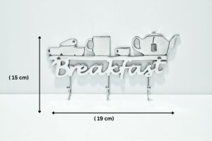 Porte-épingles mural décoratif en métal, design petit-déjeuner, à fixer au mur - pour la cuisine et la décoration intérieure - Product Image 3