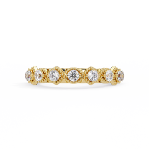 แหวนแต่งงานทองคำขาว 14K แบบวินเทจ ประดับเพชรแล็บโกรว์ทรงกลม แหวนครบรอบสำหรับผู้หญิง เครื่องประดับชั้นดี - Product Image 4