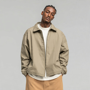 Wholesale Men's Customized Quilted Eco-Friendly <b>Canvas</b> Rain Jacket Windproof Waterproof Breathable Zipper Closure High Jacket - Product Image 3