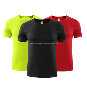 T-shirt de sport pour hommes Vente en gros Séchage rapide Confortable Sports Running Solid Solor Logo personnalisé - Product Image 1