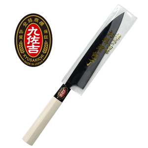 Cuchillo Yanagiba Profesional para Chef KYUSAKICHI, 170 mm, Acero al Carbono, Forjado en Negro, Mango de Madera, Tradicional, para Diestros - Product Image 3