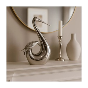 Escultura de Cigüeña para Mesa, Figura Artística de Metal, Decoración Contemporánea para Sala de Estar, Hecha a Mano con Temática Animal - Product Image 1