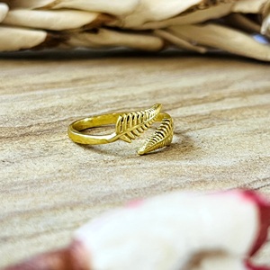 Top Choice Boho Fern Leaf Ring Brass Rings For Women 18k Gold Plated Bypass <b>Wrap</b> Floral Jewelry For Wholesale/OEM/ODM - Product Image 3
