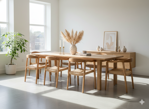 Chaise de salle à manger en bois avec siège tressé, fauteuil moderne pour restaurant, hôtel, salle à manger, café - Product Image 4