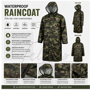 High Quality New Arrival Best Selling <b>Men</b> <b>Rain</b> <b>Coats</b> Outdoor Use Breathable <b>Men</b> <b>Rain</b> <b>Coat</b> Custom Style <b>Men's</b> <b>Rain</b> <b>Coat</b> - Product Image 6