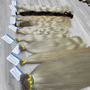 Ready to Ship 100% Virgin Bulk Human Hair Extensions Wholesale Vietnamese Remy <b>Bleached</b> Natural Wave Color 100g - Product Image 6