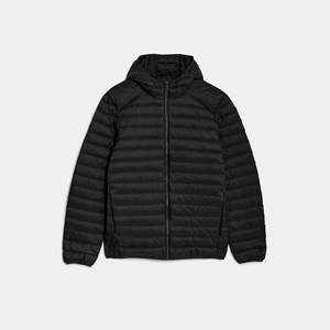 Chaquetas Acolchadas de Nailon 100% con Logotipo Personalizado para Hombre, Chaqueta con Capucha Acolchada Suave y Cálida de Alta Calidad, Cuello Alto, Talla Grande, Delgada - Product Image 1