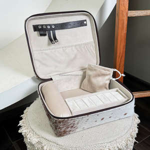 Nouvelle boîte à bijoux de voyage en cuir de vachette véritable personnalisée boîte à bijoux de grande taille pour le stockage organisateur de bijoux pour les femmes - Product Image 6