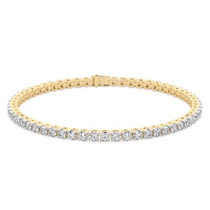 สร้อยข้อมือเพชรทรงกลม Darcy ทองคำ 10 กะรัต/14 กะรัต ประดับเพชรทรงกลมแบบ Lab Diamond สร้อยข้อมือเพชรทรงกลม Majestic Diamond Timeless สำหรับผู้หญิง - Product Image 3