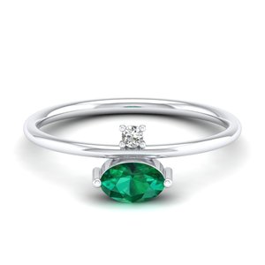 Bague de mariage REYES Solitaire en argent sterling 925 avec moissanite pour femme, bijou de luxe avec pierre précieuse émeraude, cadeau de fiançailles, joaillerie fine - Product Image 1
