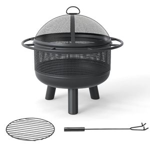Braciere a Legna da 24 Pollici con Griglia per Legna e Rete Protettiva per Uso Esterno - Product Image 4