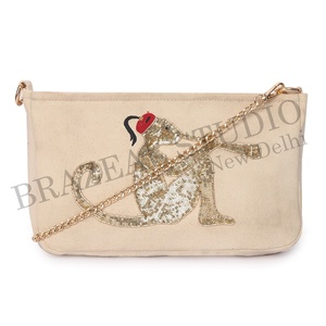 New Arrival BRAZEAL STUDIO Velvet Fashion Designer Women Single Beaded Geometric Pattern Shoulder Clutch Purse Cover Daily Life - Product Image 4