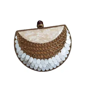 लेडीज़ इवनिंग क्लच बैग मेटल / क्लच बैग मदर ऑफ पर्ल क्लच बैग महिलाओं और दुल्हन के लिए लक्ज़री क्राफ्ट्स द्वारा सस्ती कीमत पर
