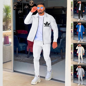 Ensemble de survêtement gris pour homme avec sweat à capuche zippé et pantalon de jogging coupe classique – Tenue de sport décontractée pour le printemps - Product Image 5
