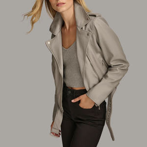 Chaqueta Casual de Moda para Mujer, Chaqueta de Cuero con Cierre, Chaquetas de Cuero Modernas y Coloridas, Prenda Exterior Elegante y Ajustada para Otoño e Invierno - Product Image 5