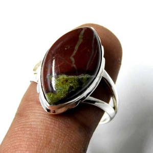 Anillo de Plata de Ley 925, anillo para mujer, anillo de plata de jaspe de sangre, anillo de bodas, regalo para su anillo, anillo de regalo de declaración - Product Image 2