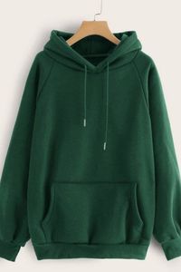 เสื้อฮู้ดโอเวอร์ไซส์แบบยูนิเซ็กซ์ สีพื้น ดีไซน์กระเป๋าเสื้อ สวมใส่สบายๆ สำหรับฤดูใบไม้ร่วง ผ้าถักเฟรนช์เทอร์รี่ ความยาวปกติ - Product Image 4