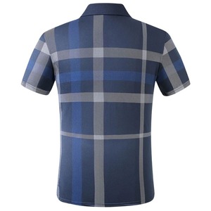 Polo tendance en coton 100% avec logo brodé personnalisé, uniforme de golf pour hommes, couleur unie - Product Image 2