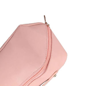 Large Capacity Leather Travel Makeup Pouch with Reusable Zipper Closure Custom Logo Cosmetic Organizer <b>Storage</b> <b>Toiletries</b> Bag - Product Image 5