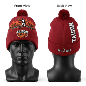 Gorro de Baloncesto para Hombre, Tejido Acrílico Elástico de Primera Calidad, 280 GSM, Azul Claro Marino, Diseño en Contraste, Logotipo Bordado Personalizado - Product Image 4