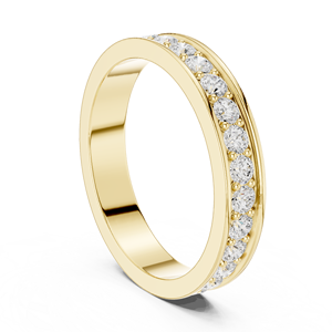 Luxury Channel <b>Set</b> Diamond Band <b>Ring</b> 18K Gold Wedding Band <b>Women</b> Half Eternity <b>Ring</b> Minimalist Fine Jewelry - Product Image 6