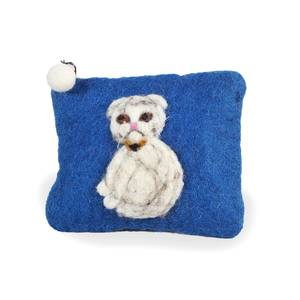 ทำด้วยมือในเนปาลผู้หญิงกระเป๋าสตางค์ของผู้หญิงที่ทำจากขนสัตว์นิวซีแลนด์ดีไซน์แมวที่มีเสน่ห์น่าดึงดูดและทันสมัย - Product Image 6