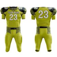 Uniforme de Fútbol Americano OEM de Alta Calidad 2026, 100% Poliéster, Color Sólido, Manga Corta, Impresión Personalizada con Nombre del Equipo