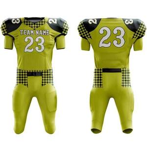 Uniforme de Fútbol Americano OEM de Alta Calidad 2026, 100% Poliéster, Color Sólido, Manga Corta, Impresión Personalizada con Nombre del Equipo - Product Image 1
