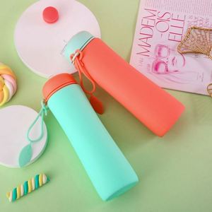 Bouteille d'eau portable en silicone de 600 ml, activités sportives en plein air, randonnée, voyage, tasse pliable - Product Image 4