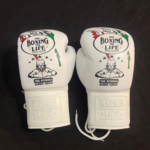 Guantes de Boxeo de Cuero Personalizados OEM, Guantes de Entrenamiento Profesional, Guantes de Sparring con Logotipo Personalizado, Guantes de Boxeo Pitbull Totalmente Blancos con Impresión - Product Image 3